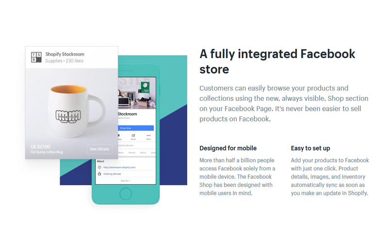 Customers can browse your products using the Shop section on your Facebook Page