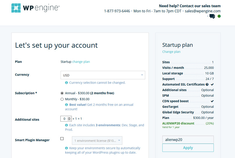 Signup for your account with the discount added