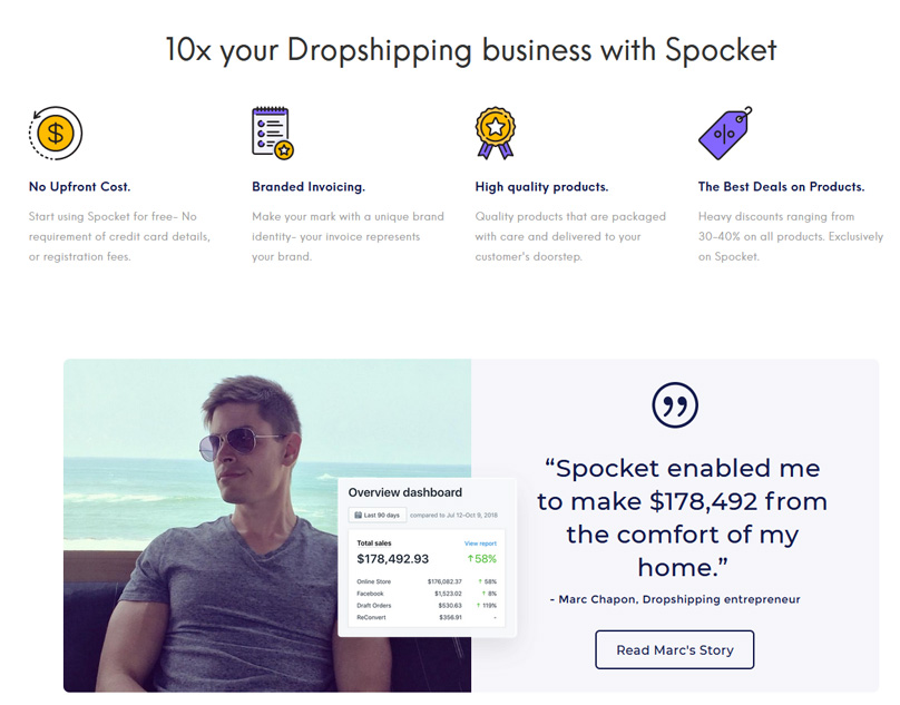 Spocket makes it easy to start dropshipping products