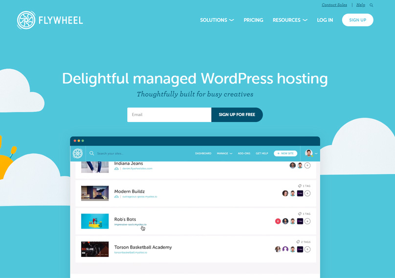 Flywheel hosting homepage