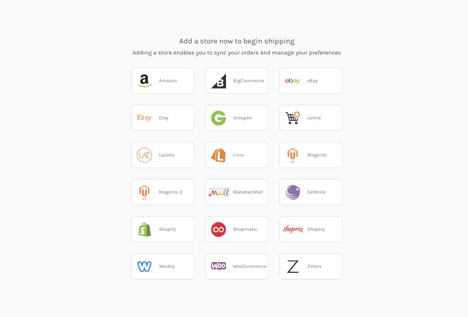 Easyship integrates with lots of eCommerce platforms
