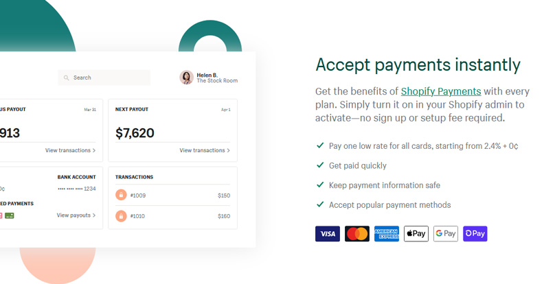 Accept payments instantly