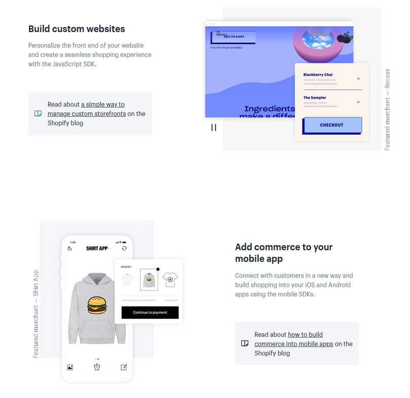 Custom commerce solutions from Shopify