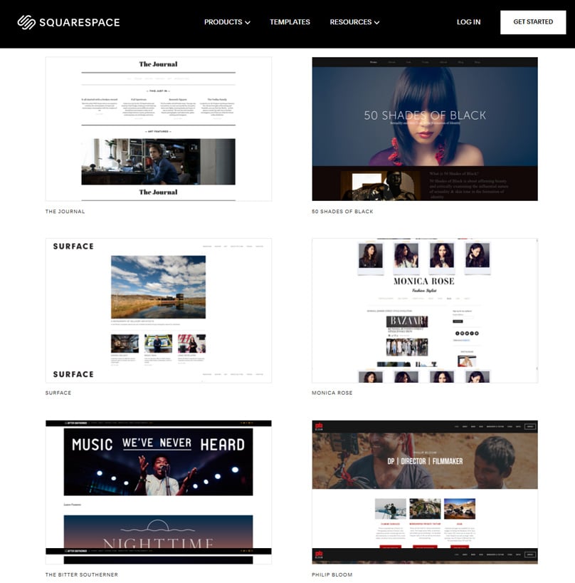 Squarespace has some great looking templates