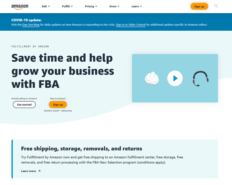 Amazon FBA Homepage