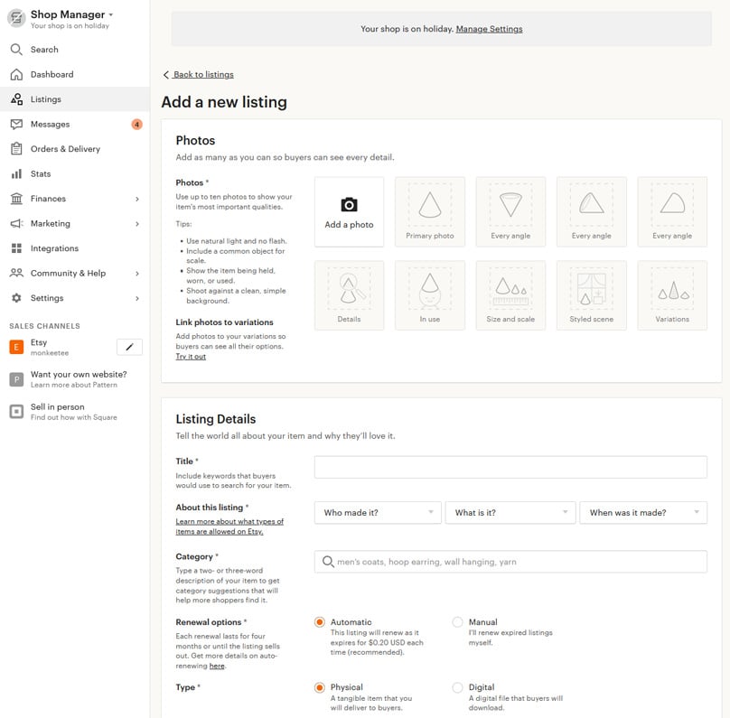 Etsy has a great sellers dashboard
