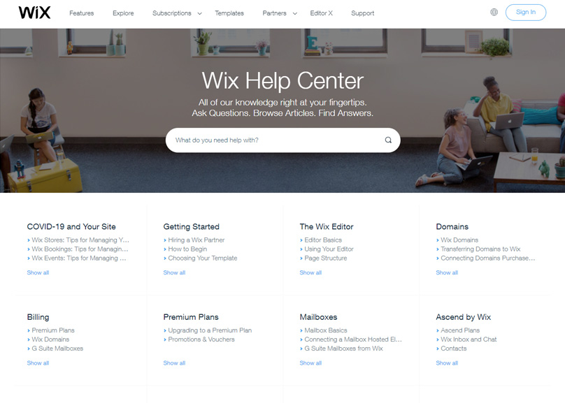 The Wix Help Center