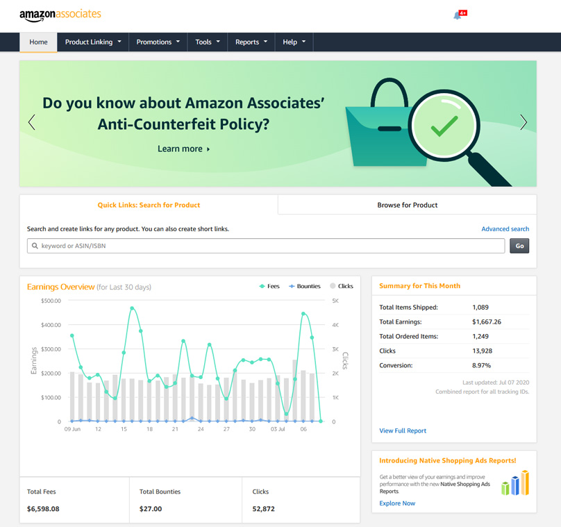 Amazon Associates Earnings