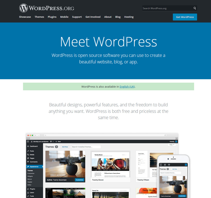 WordPress is by far the most popular blogging software