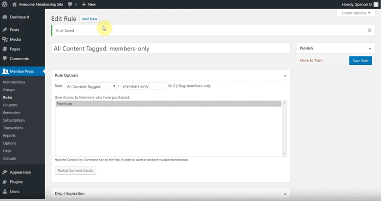 Creating an access rule