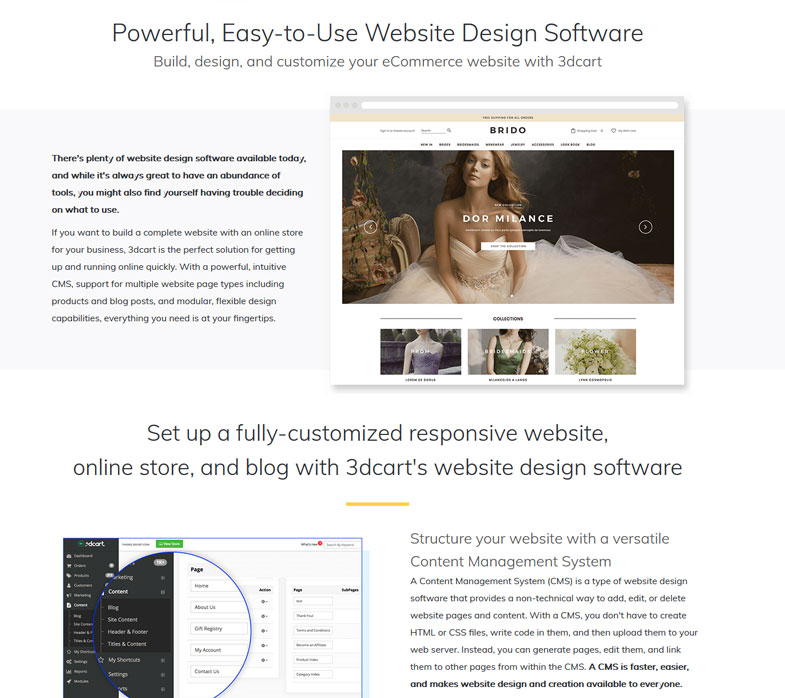 Easily customize your eCommerce website with 3dcart