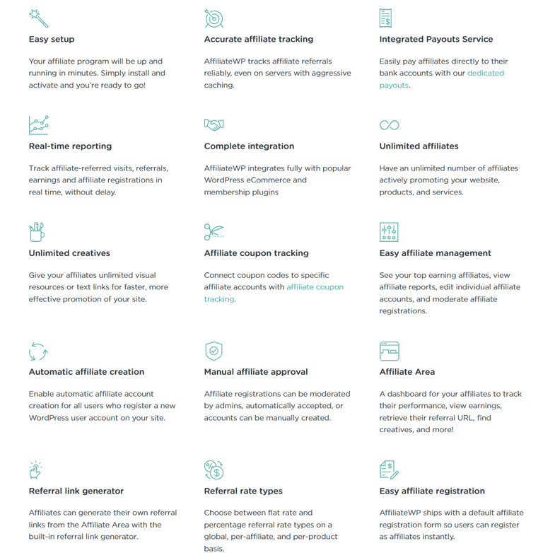 All of these features are included in AffiliateWP