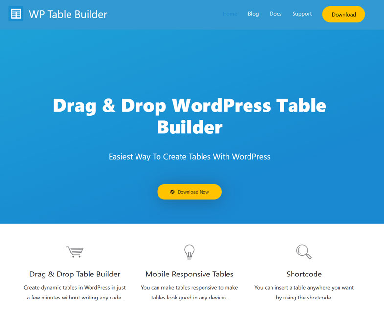 Drag & Drop WordPress Table Builder