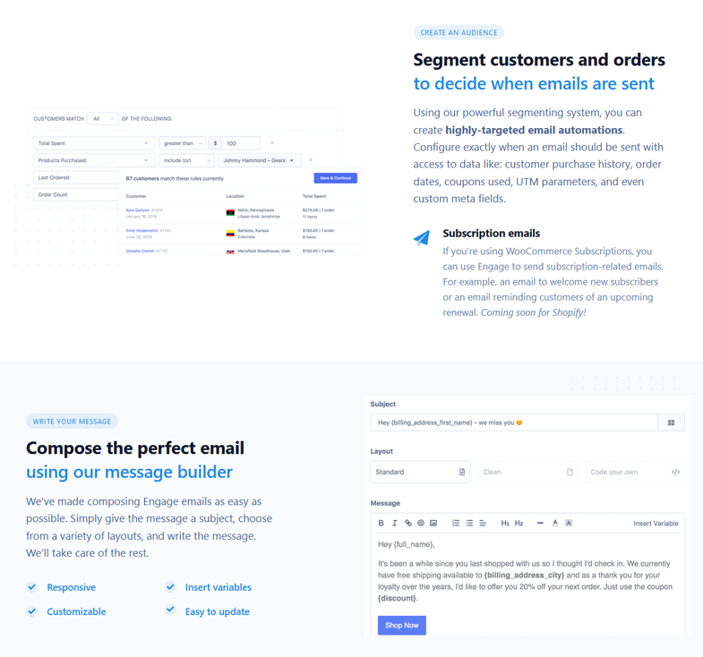 Send automated emails and coupon codes 